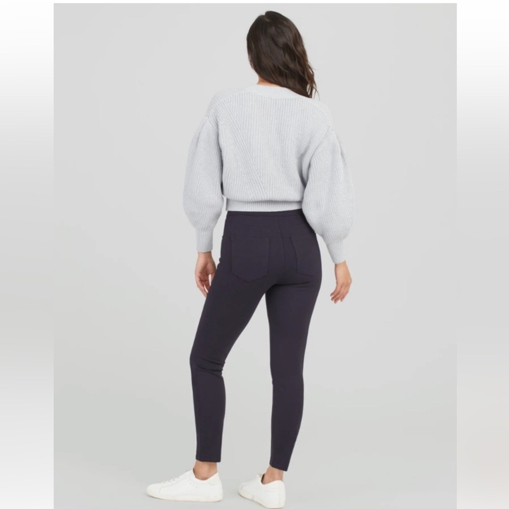Spanx The Perfect Pant Ankle Rear Pocket Ponte Knit black Size Medium Hi Waist - Picture 2 of 11